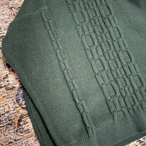 Calvin Klein Dark Green Turtleneck Sweater L Cable knit